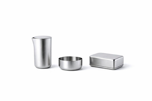 Stainless steel serving set