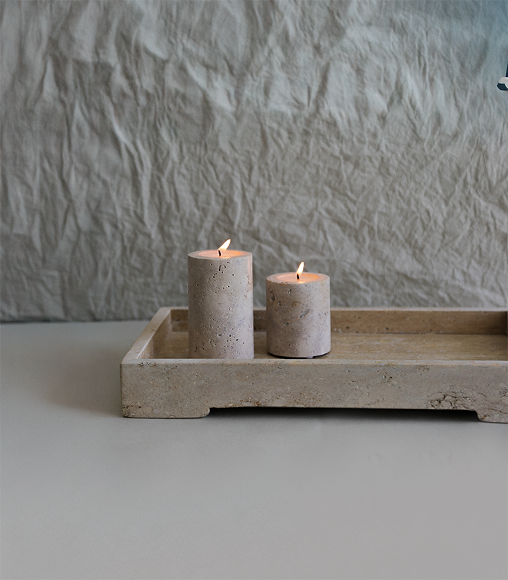 Marble Candle Holder – Travertine